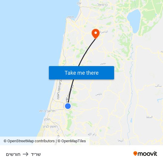 חורשים to שריד map