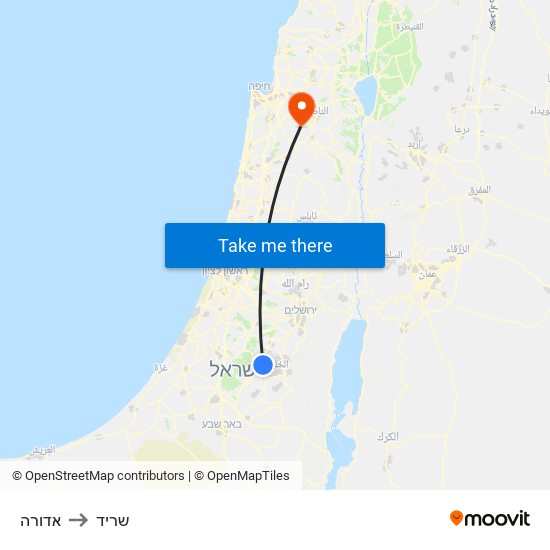 אדורה to שריד map