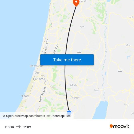 אפרת to שריד map