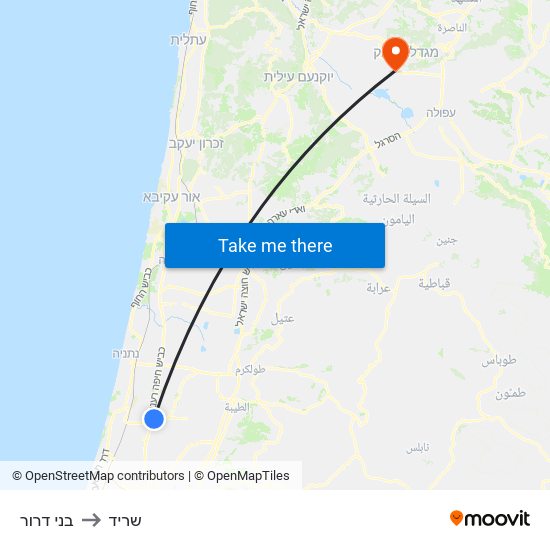 בני דרור to שריד map