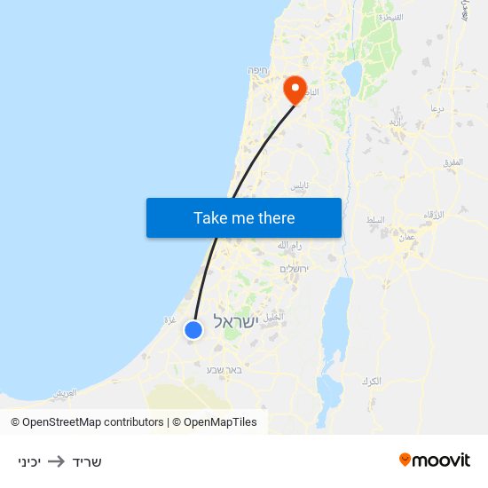 יכיני to שריד map