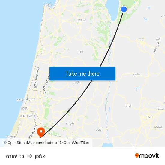 בני יהודה to צלפון map