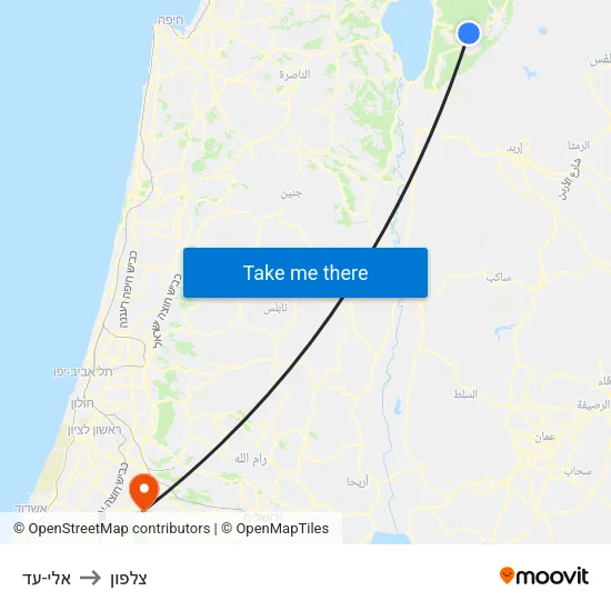 אלי-עד to צלפון map
