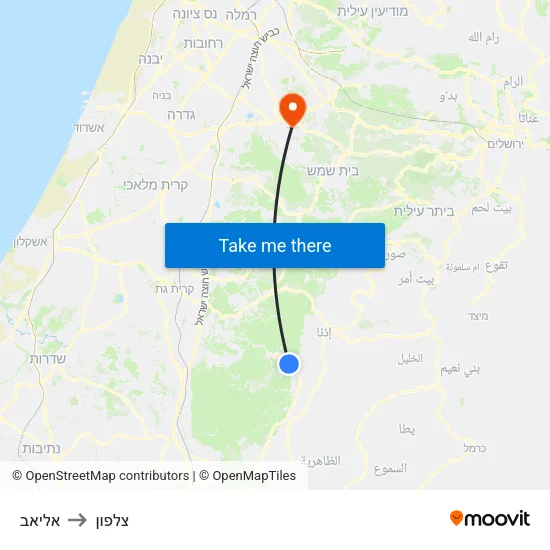 אליאב to צלפון map