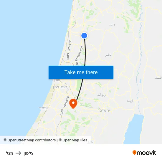 מגל to צלפון map