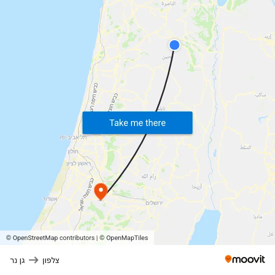 גן נר to צלפון map