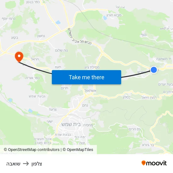 שואבה to צלפון map