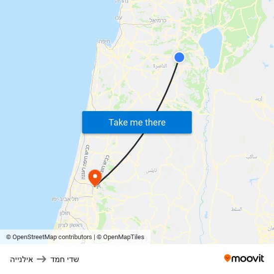 אילנייה to שדי חמד map