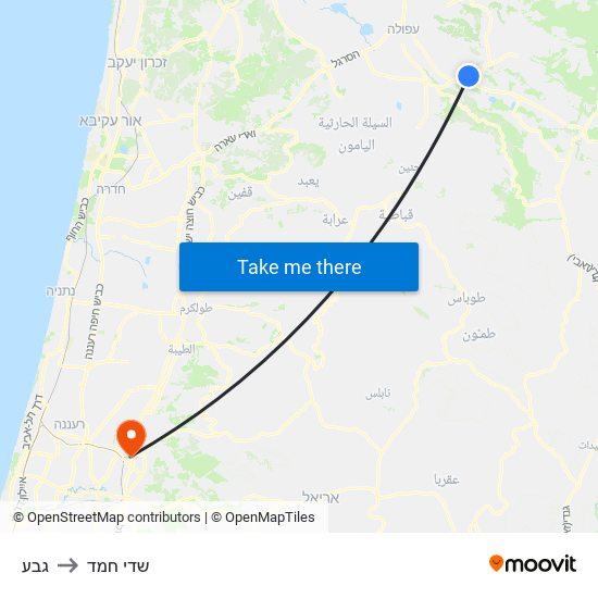 גבע to שדי חמד map