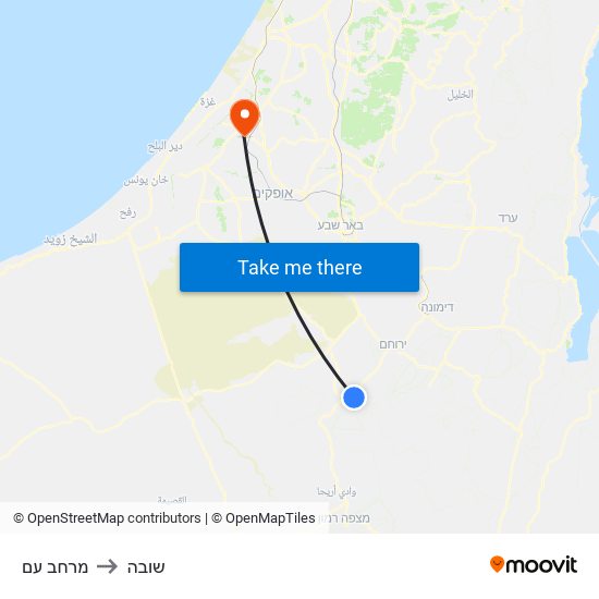 מרחב עם to שובה map