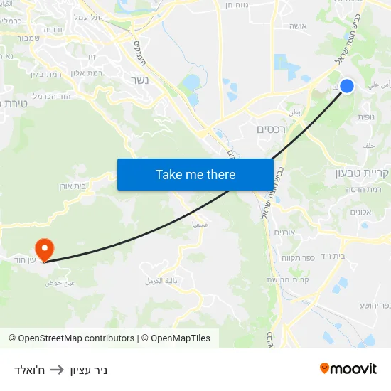 ח'ואלד to ניר עציון map