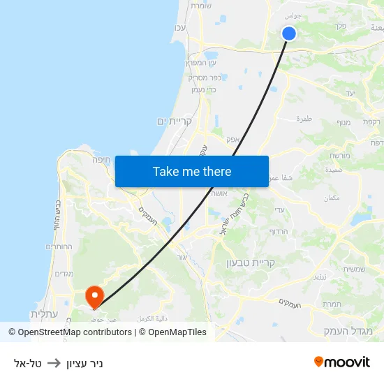 טל-אל to ניר עציון map