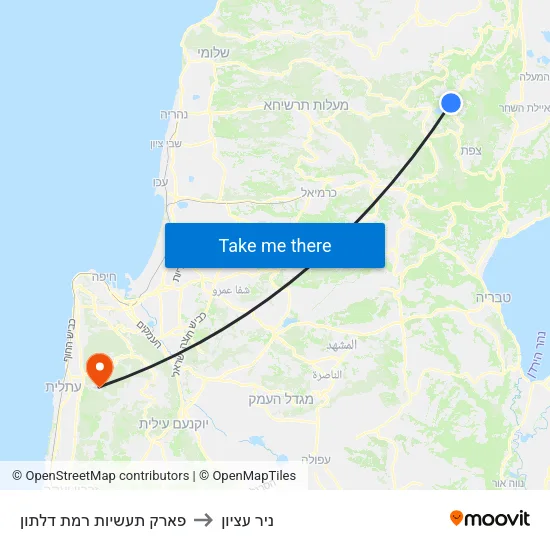 פארק תעשיות רמת דלתון to ניר עציון map