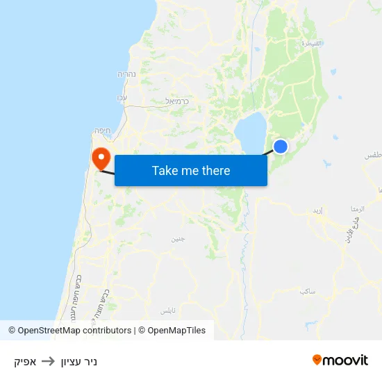 אפיק to ניר עציון map