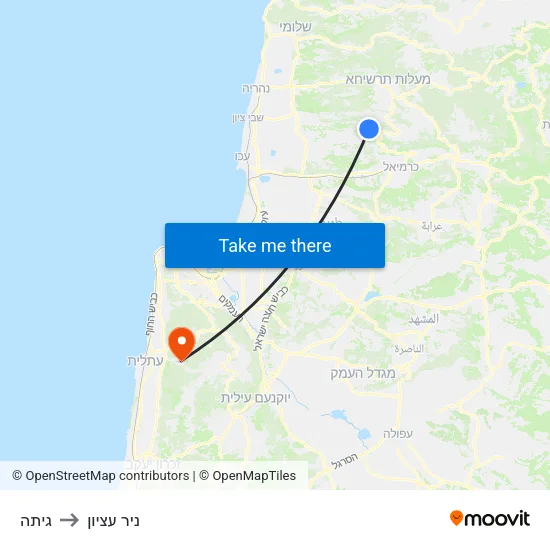 גיתה to ניר עציון map