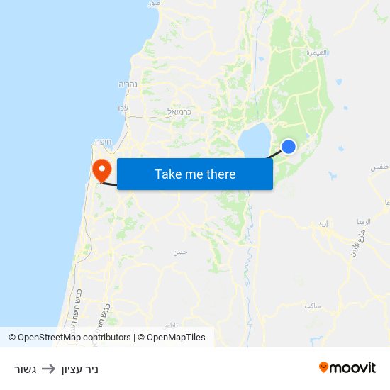 גשור to ניר עציון map