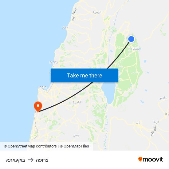 בוקעאתא to צרופה map