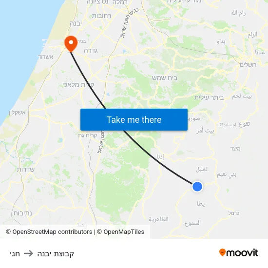 חגי to קבוצת יבנה map