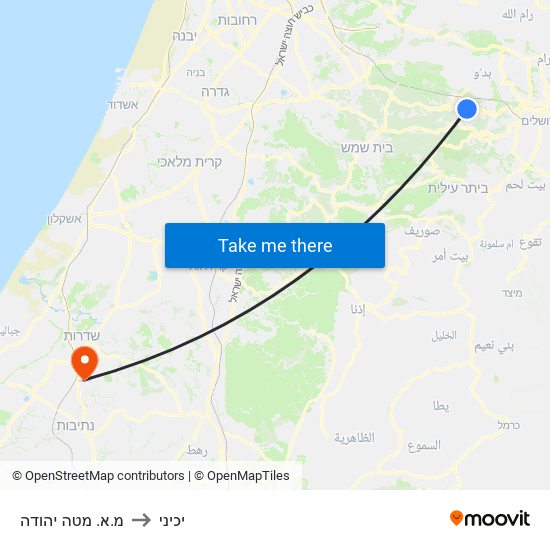 מ.א. מטה יהודה to יכיני map