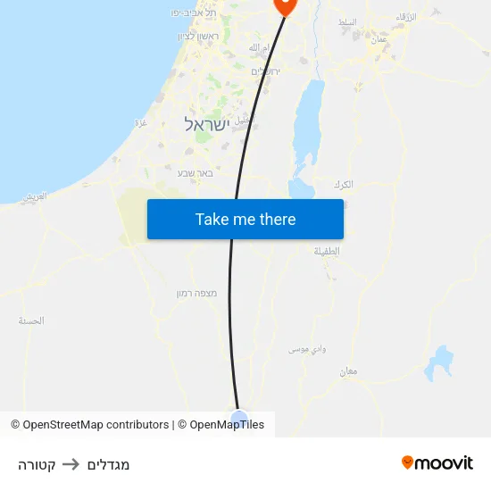 קטורה to מגדלים map