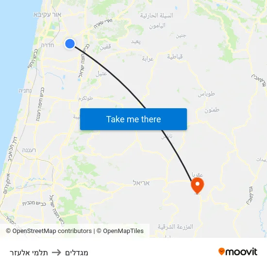 תלמי אלעזר to מגדלים map