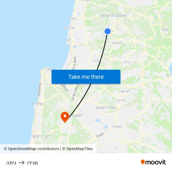 גיתה to מגידו map