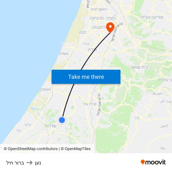 ברור חיל to נען map