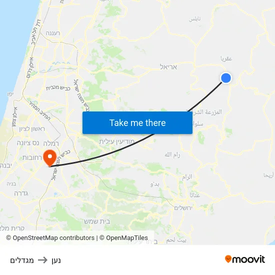 מגדלים to נען map