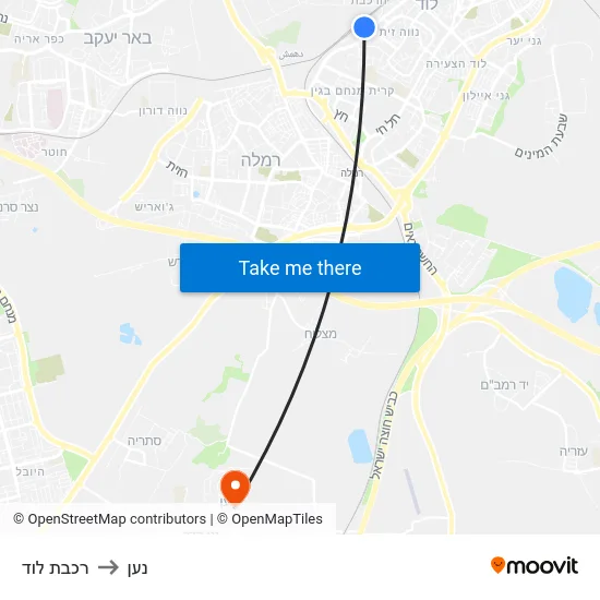 רכבת לוד to נען map