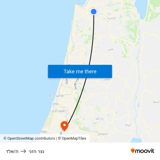 ח'ואלד to נצר חזני map
