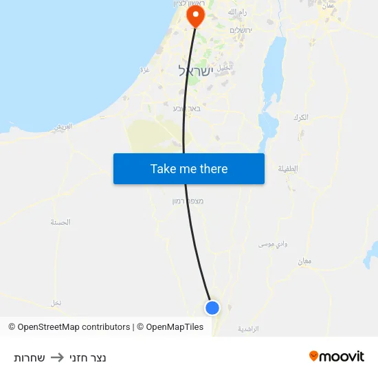 שחרות to נצר חזני map