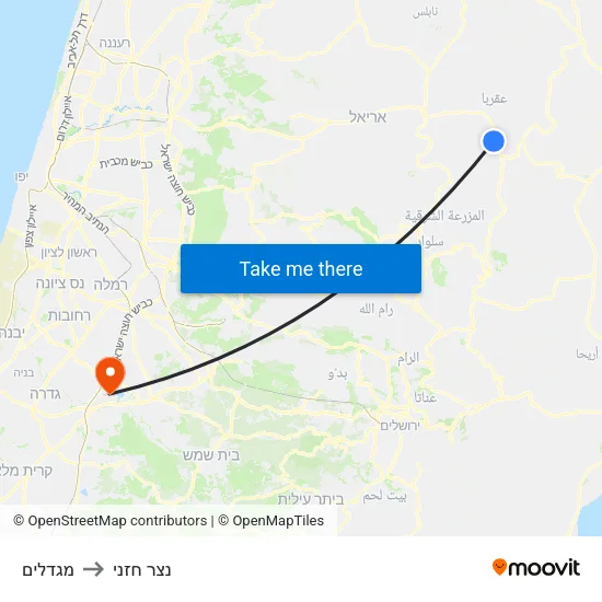 מגדלים to נצר חזני map