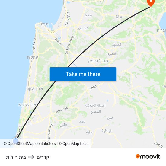 בית חירות to קדרים map