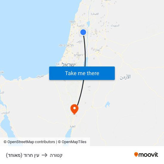 עין חרוד (מאוחד) to קטורה map