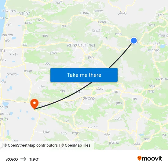 סאסא to יסעור map