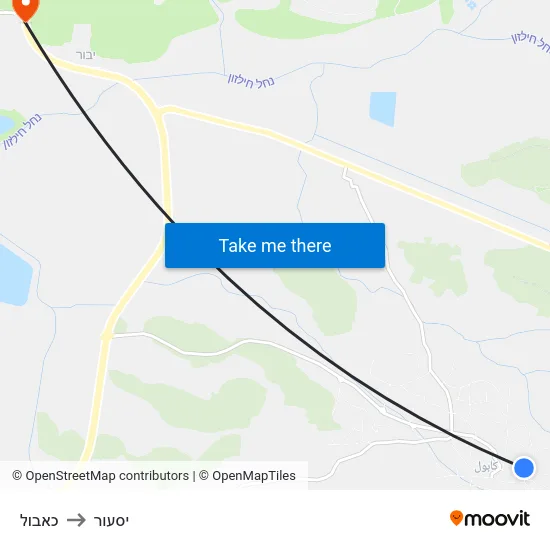 כאבול to יסעור map