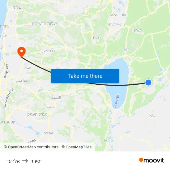 אלי-עד to יסעור map