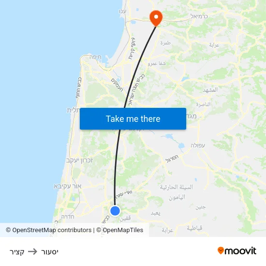 קציר to יסעור map