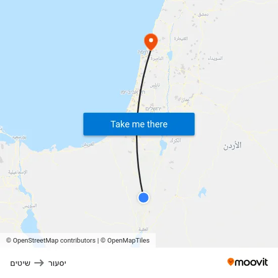 שיטים to יסעור map