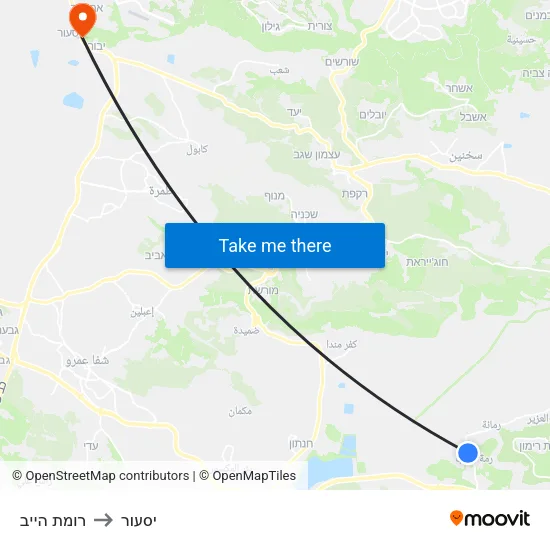 רומת הייב to יסעור map