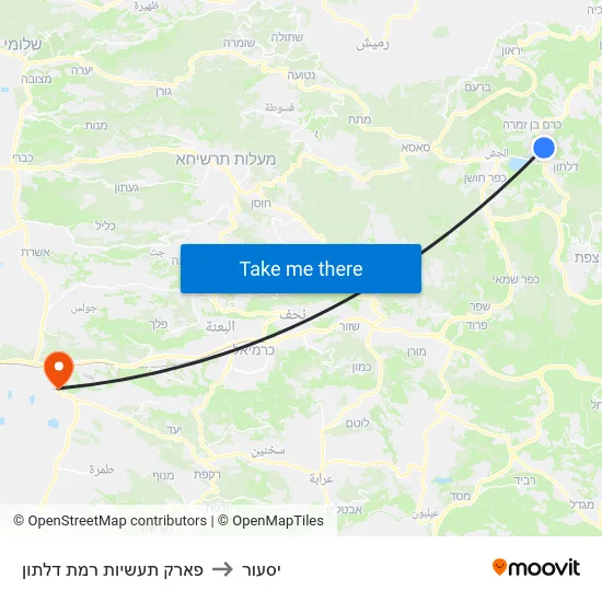 פארק תעשיות רמת דלתון to יסעור map