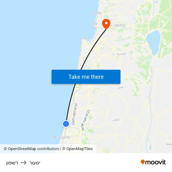 רשפון to יסעור map