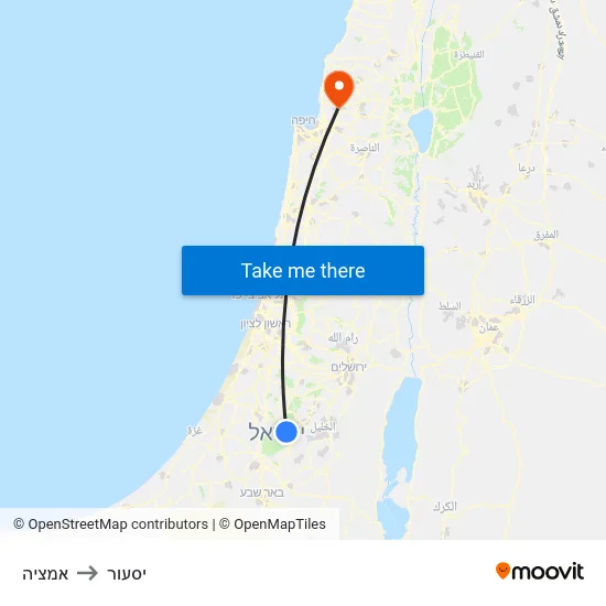 אמציה to יסעור map