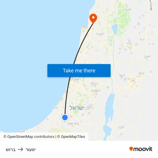 ברוש to יסעור map
