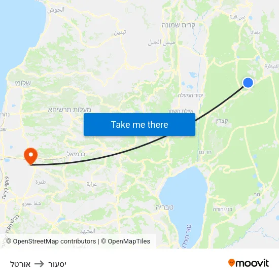 אורטל to יסעור map