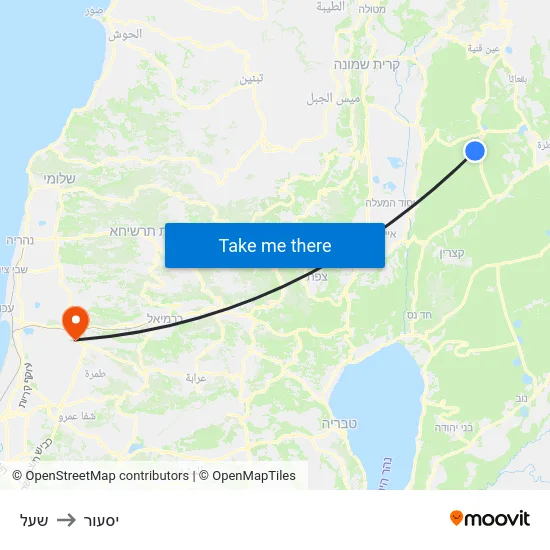 שעל to יסעור map
