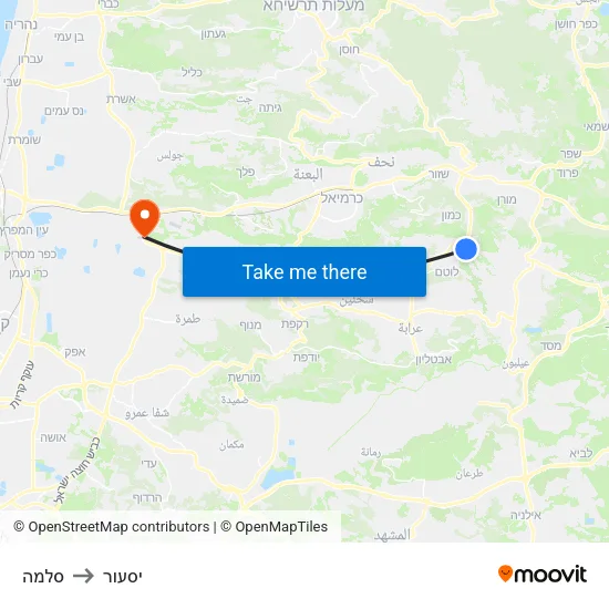 סלמה to יסעור map