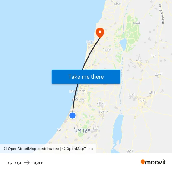 עזריקם to יסעור map