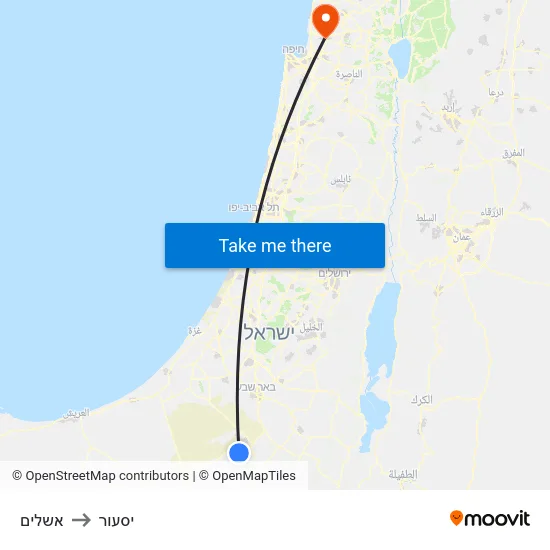 אשלים to יסעור map
