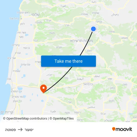 פסוטה to יסעור map